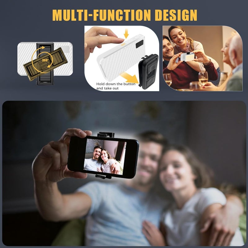 MACTREM 168 LED Selfie Light for iPhone,Portable Phone Light, 3000Mah Rechargeable Video Light, Adjusted 3 Modes, for iPhone, Camera, Laptop, iPad, Video Conference, TikTok(White) - Image 3